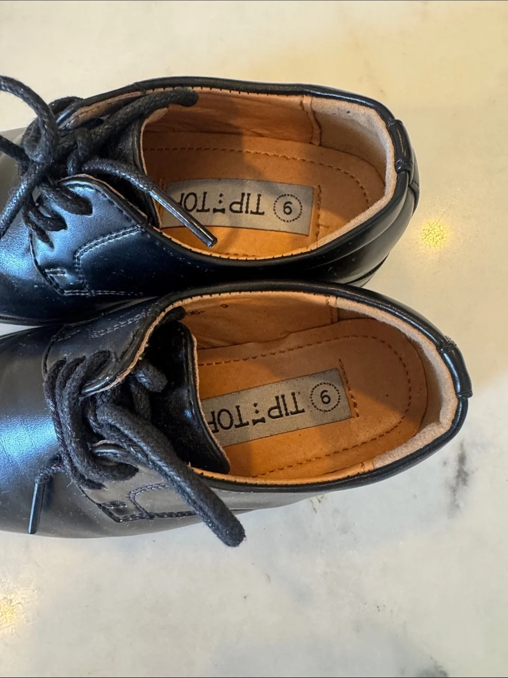Classic Toddler Boys Black Lace-Up Dress Shoes